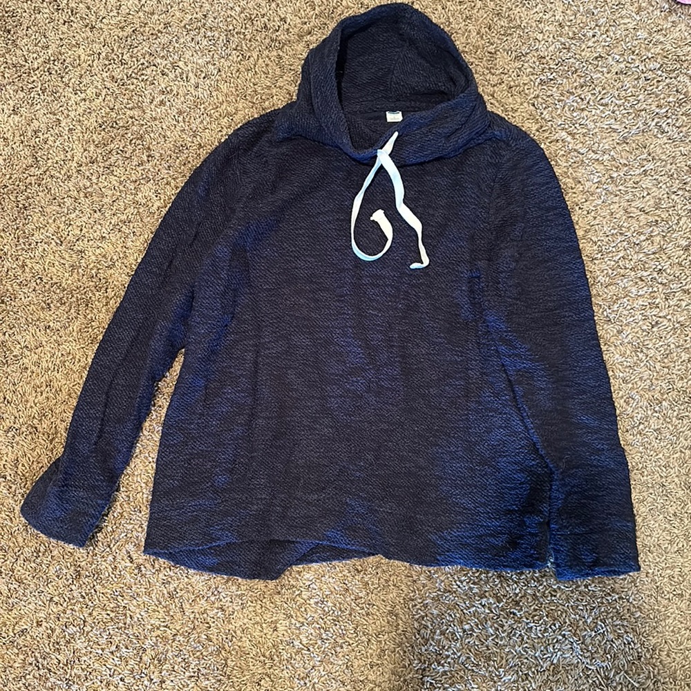 Navy blue cowl neck sweatshirt